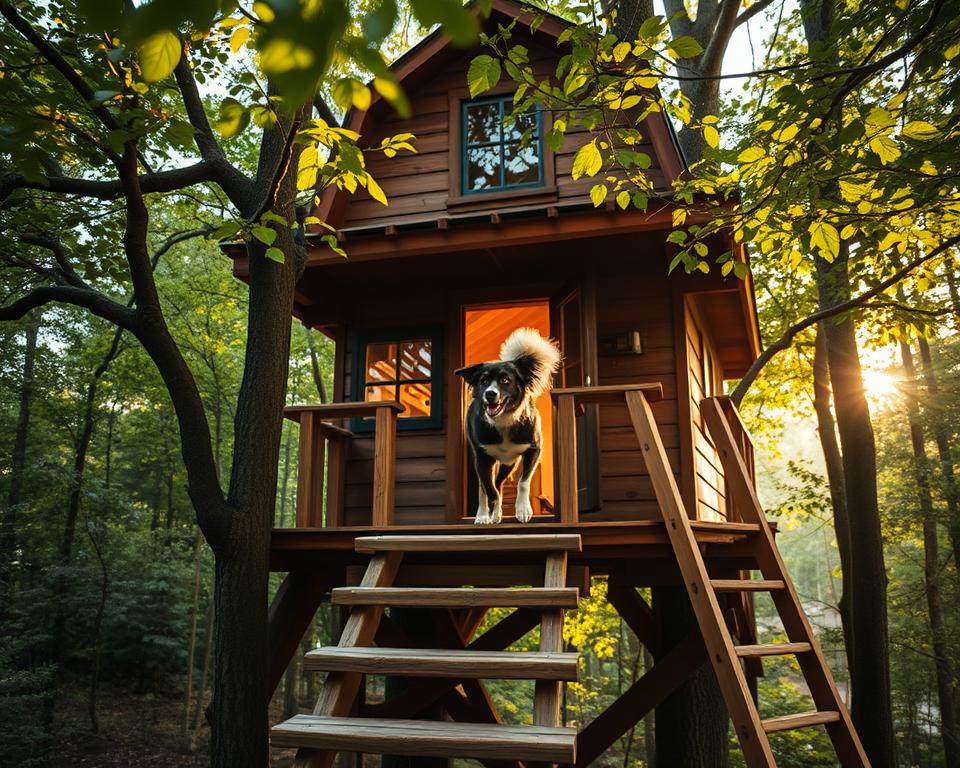 Baumhaus Aktivitäten mit Hund