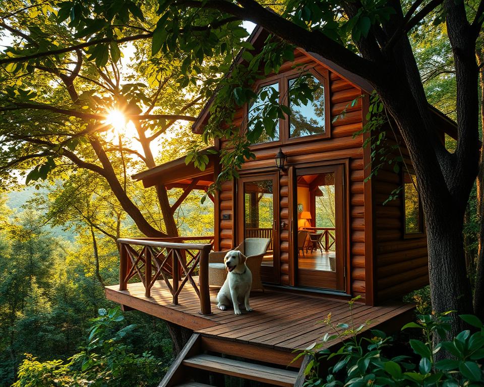 Baumhaus Buchung mit Hund