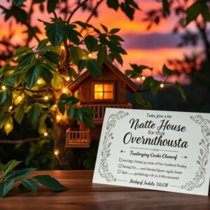 Einladungskarte für Baumhausübernachtung gestalten