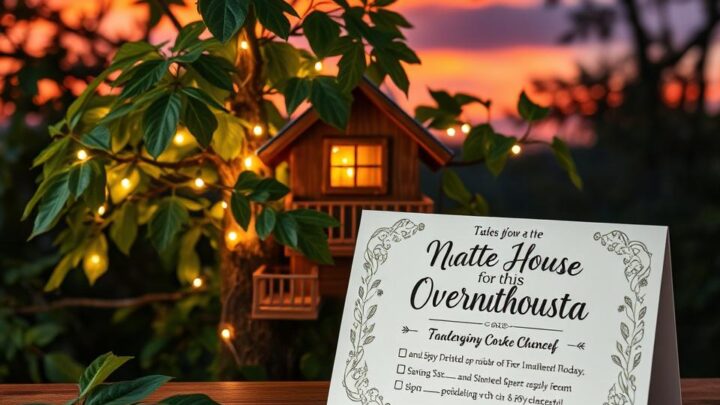 Einladungskarte für Baumhausübernachtung gestalten